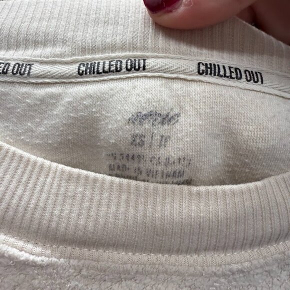 Aerie Beige Chilled Out Terry Cloth Crewneck Sweatshirt - Picture 3 of 5